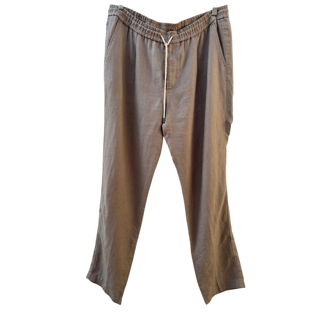 Boggi Milano City Comfy Coulisse  100% Linen Drawstring Pant Men 54 IT/XXL
